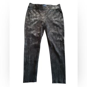 Democracy Women’s Elastic Waist Glider Black Shimmer Pants, size 1X